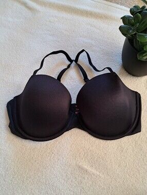 La SENZA Diva Demi Bra Size 36DD Black Underwire Convertible Strapless Smooth